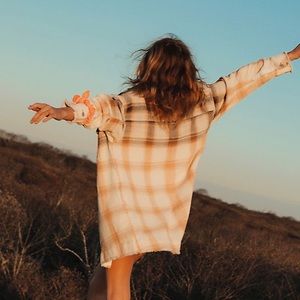 Free People Amelia Plaid Shirt Jacket